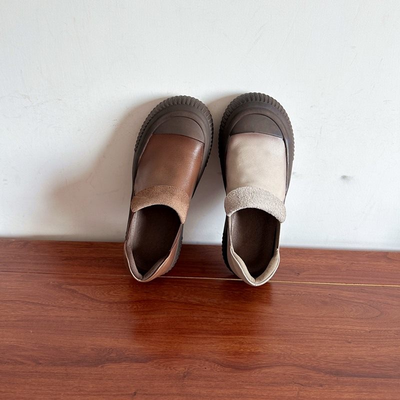 烁掌柜春夏新品复古文艺手工真皮女鞋头层牛皮松糕厚底乐福鞋,女鞋,乐福鞋（豆豆鞋）,淘宝优惠券,粉丝福利购,淘宝优惠卷