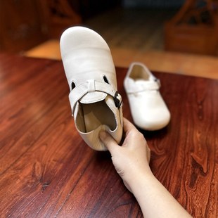 头层牛皮软底软面舒适勃肯鞋 烁掌柜自制款 复古文艺手工真皮森女鞋