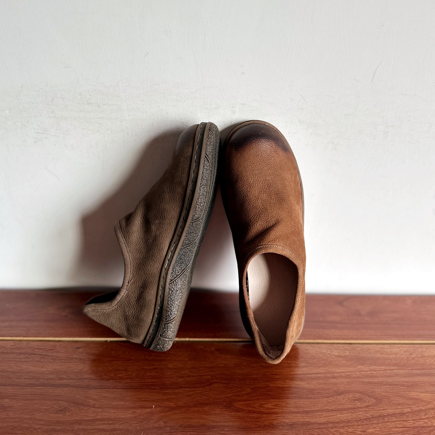 自制款复古文艺手工真皮女鞋