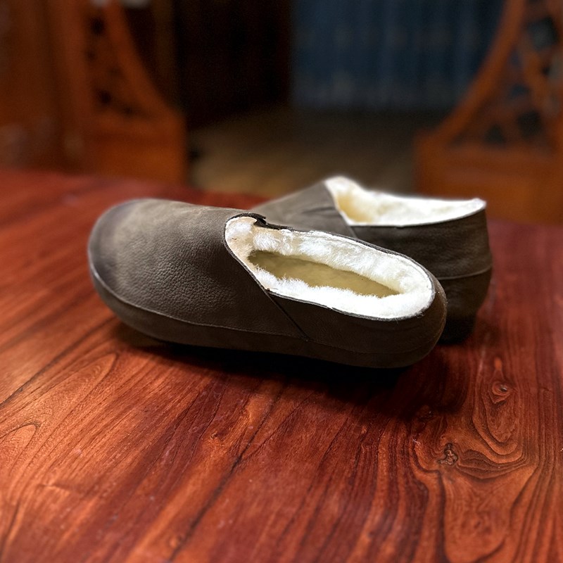 手工真皮女鞋加厚保暖羊毛鞋