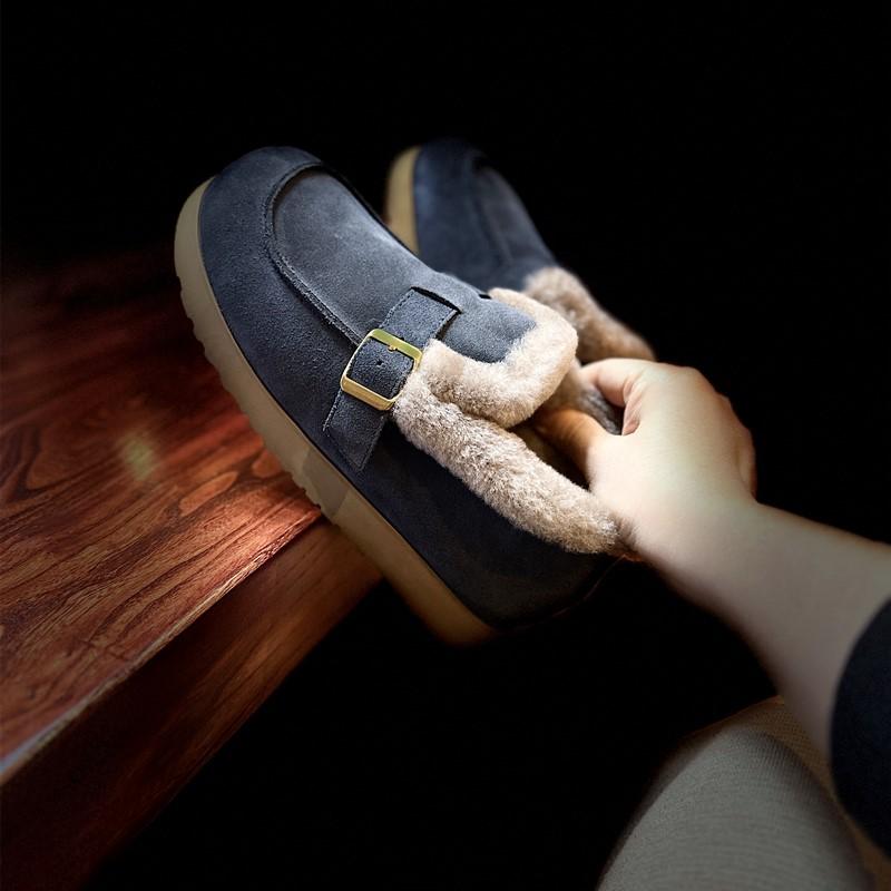 保暖羊羔毛厚底过冬毛毛棉鞋