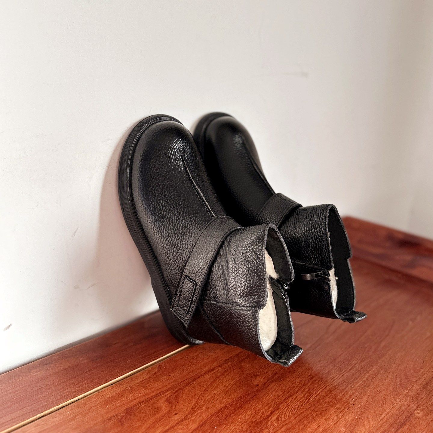 【羊毛棉靴】2025冬新品简约百搭真皮女靴头层牛皮低跟保暖雪地靴,女鞋,时尚雪地靴,淘宝优惠券,粉丝福利购,淘宝优惠卷