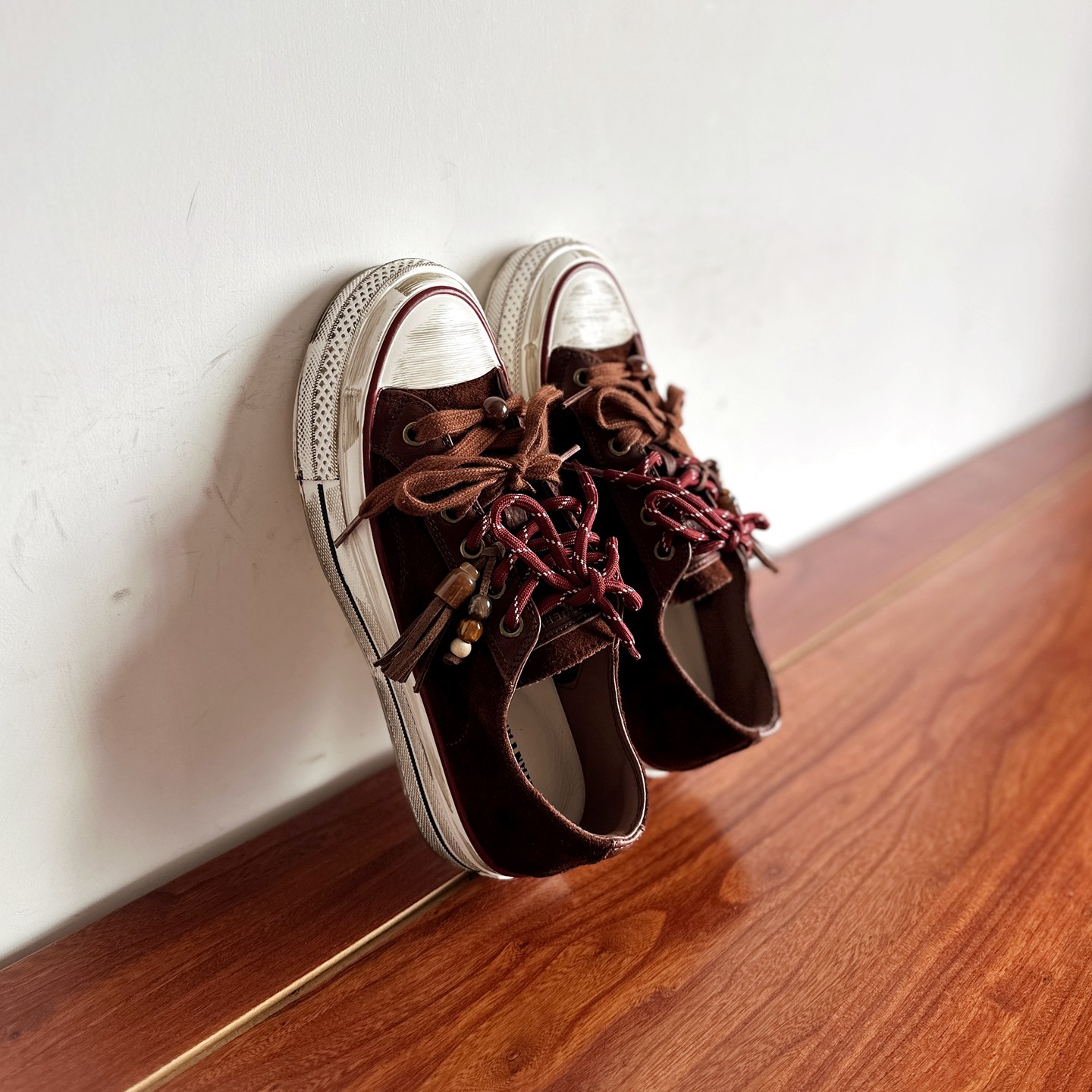 头层牛皮个性做旧脏脏鞋板鞋