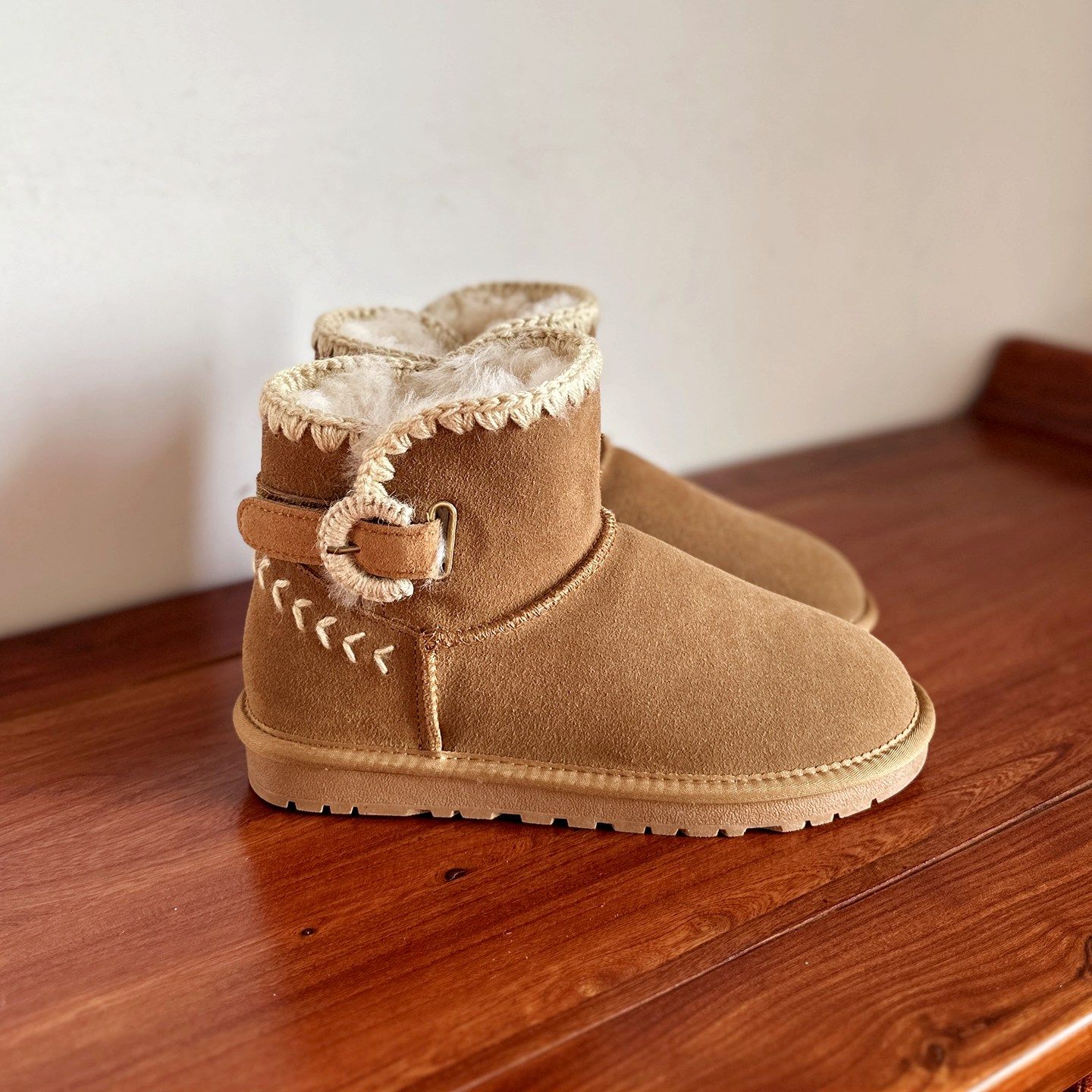 【烁掌柜】冬新品小众毛线钩边设计低跟雪地靴加厚保暖羊毛棉靴女,女鞋,时尚雪地靴,淘宝优惠券,粉丝福利购,淘宝优惠卷