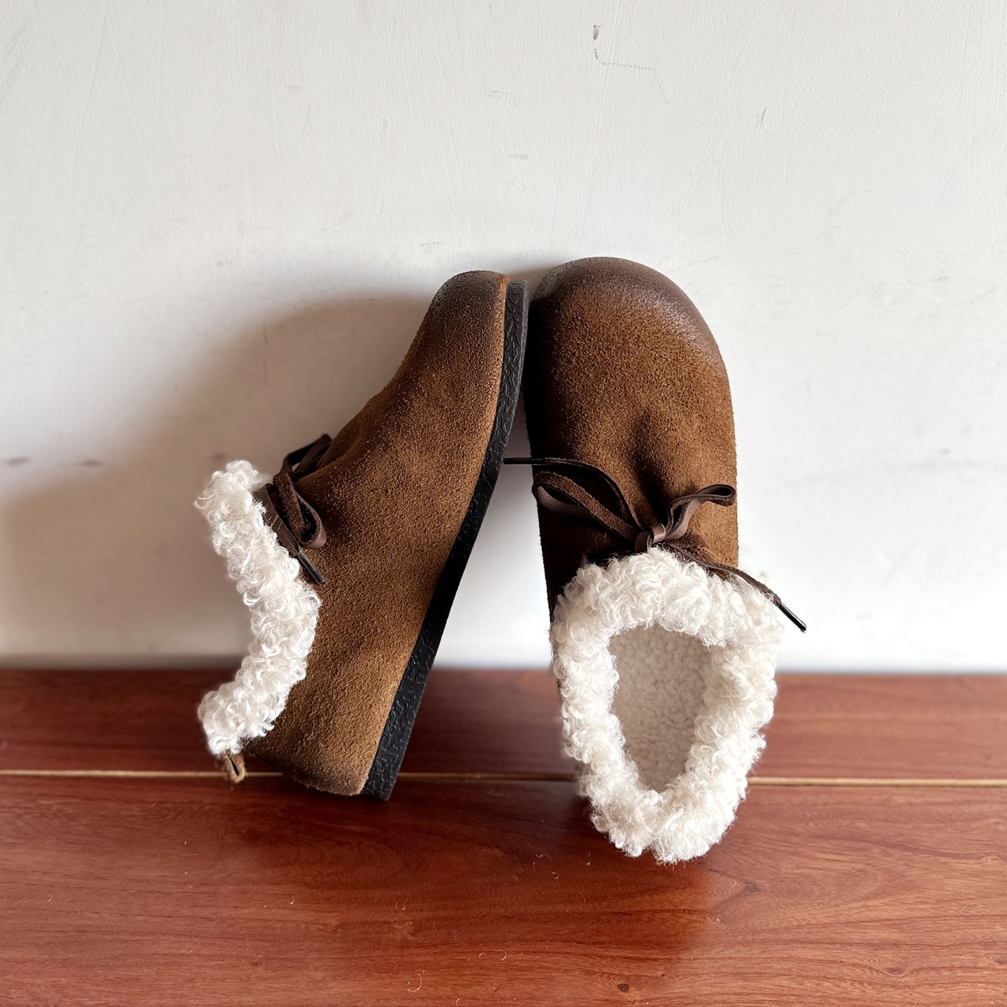 头层牛反毛皮保暖舒适系带棉鞋