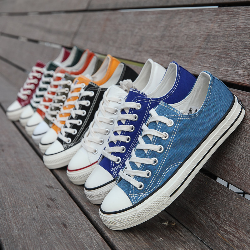 2021凡不学夏季复古白色低帮帆布鞋女1970s板鞋ulzzang百搭男鞋