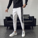 休闲裤男夏季薄款韩版修身束脚九分裤男网红百搭运动束脚裤K52P55，男装休闲裤，电商A1018-1