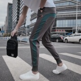 网红裤子男加绒加厚潮牌运动裤修身小脚卫裤精神小伙休闲裤K93P65，男装休闲裤，电商A1018-1