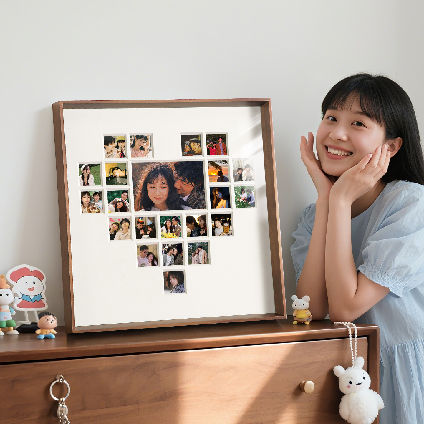 纪念日礼物创意爱心宫格相框摆台