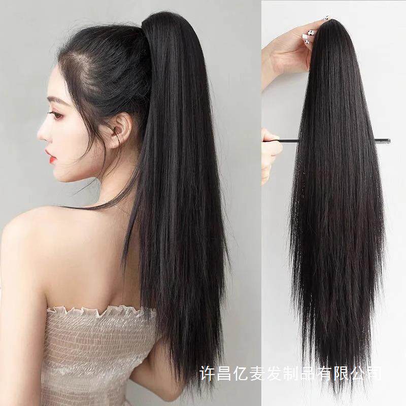 假发马尾女抓夹超长气质自然逼真网红辫子长发超轻高马尾长直发