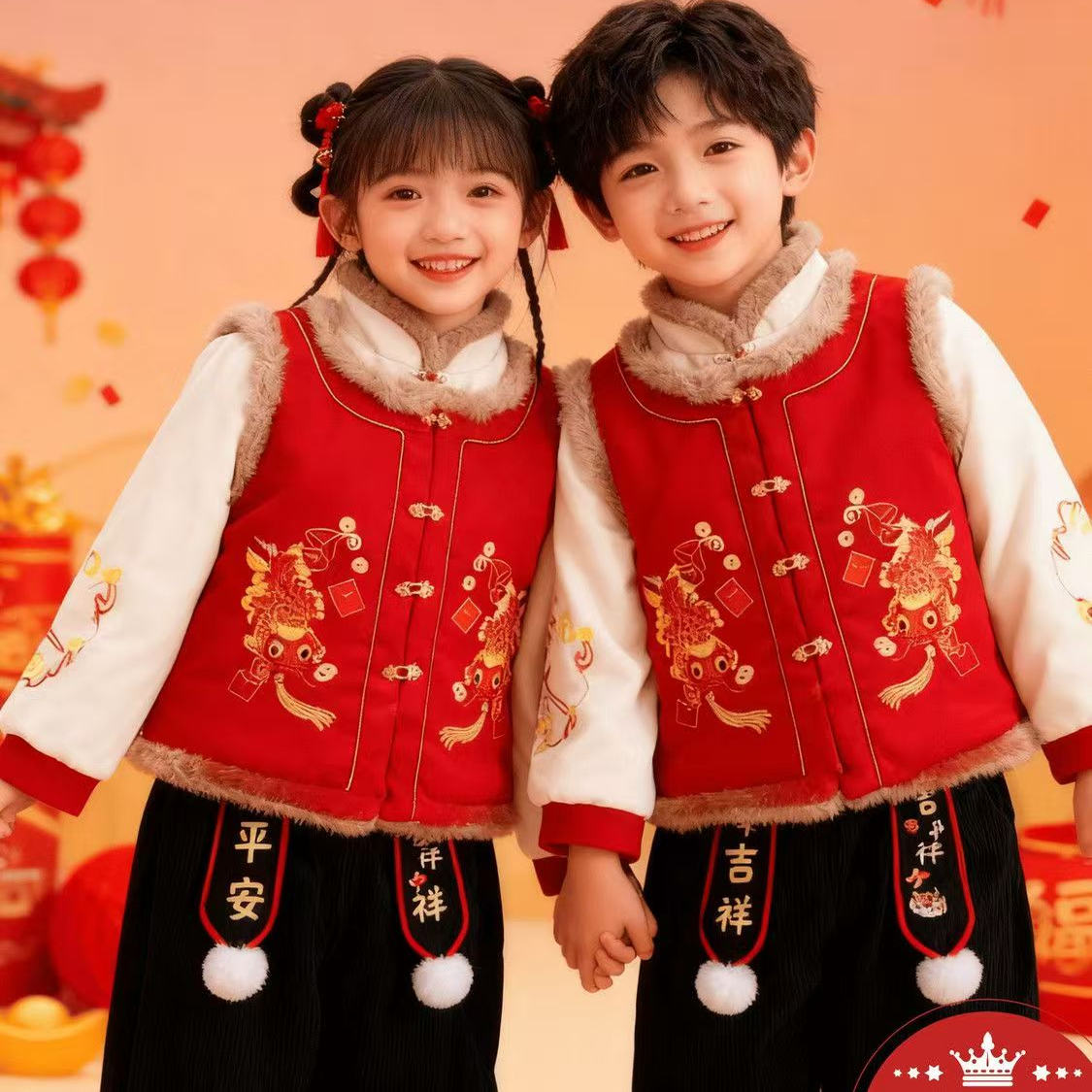 男童女童汉服套装拜年服礼服