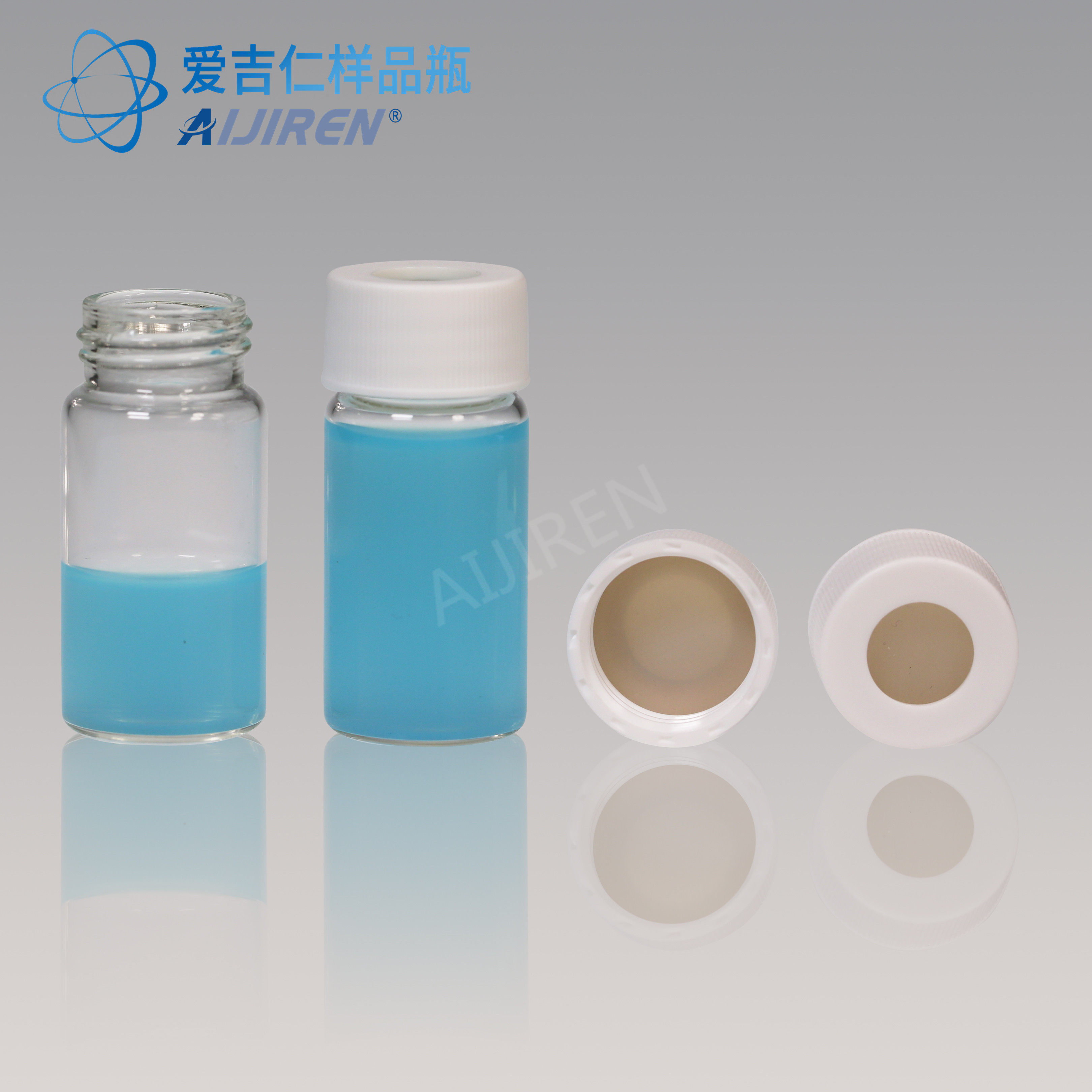 20ml存储瓶含盖垫 透明样品瓶 玻璃瓶 螺旋口色谱分析瓶 瓶子
