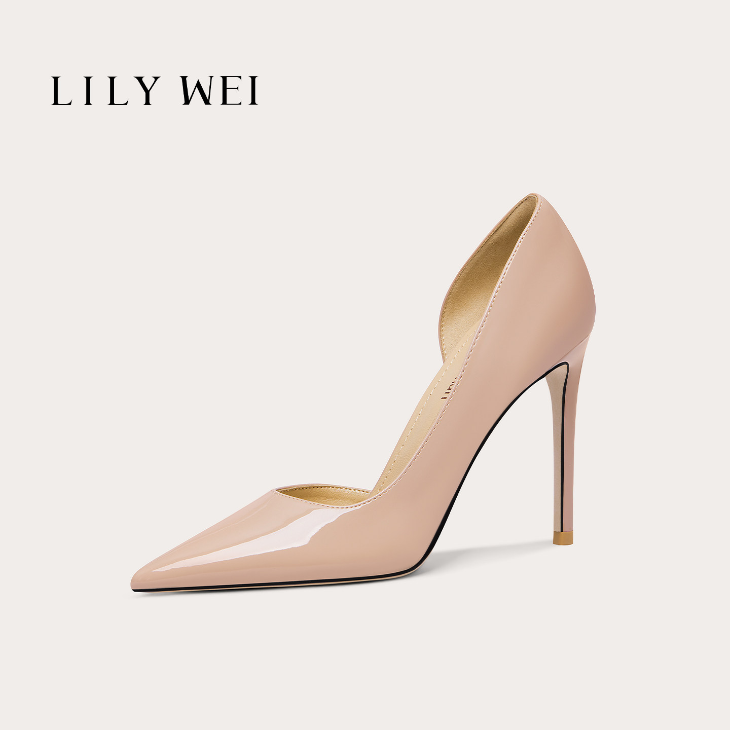 Lily Wei【璎珞】粉色高跟鞋不累脚侧空通勤百搭单鞋大码41-44