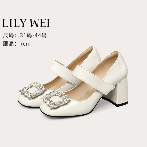 LilyWei复古玛丽珍优雅气质单鞋