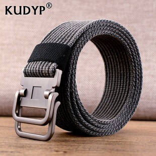 男士结实耐用双环扣水洗帆布裤腰带运动休闲新款耐磨加长款厚皮带