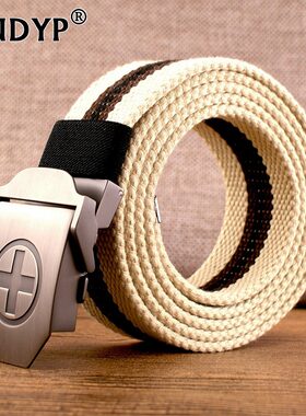 男士加厚加长自动扣休闲帆布腰带
