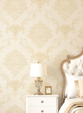 高档轻奢欧式无缝墙布全屋现代简约卧室客厅背景墙美式提花壁布