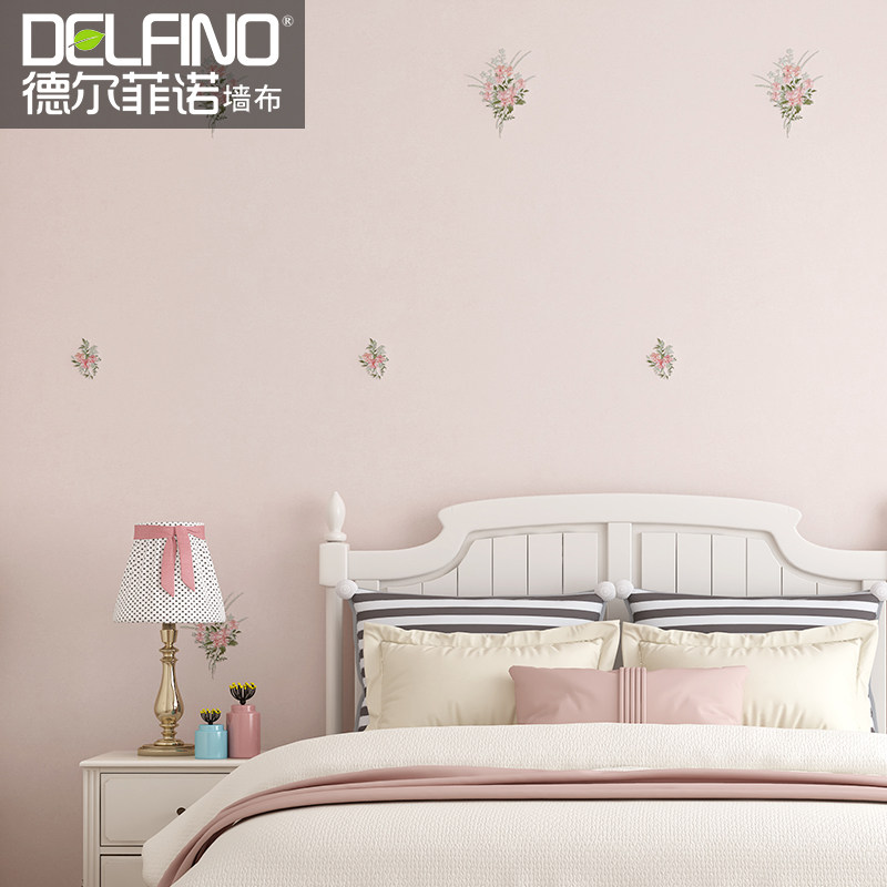 高档韩式田园小清新无缝墙布现代简约壁纸卧室客厅背景墙刺绣壁布,家装主材,无缝墙布/无缝壁布,淘宝优惠券,粉丝福利购,淘宝优惠卷