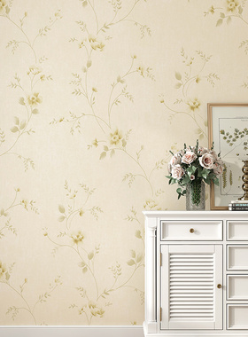高档环保韩式田园无缝墙布全屋现代简约墙纸卧室客厅背景墙壁布