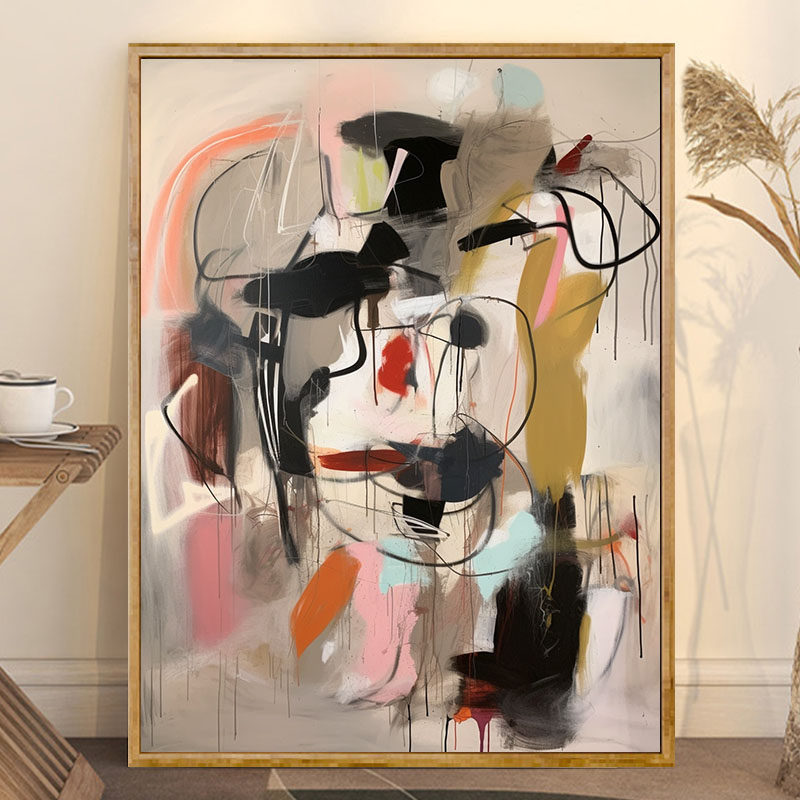 抽象艺术 diy数字油画手绘丙烯水彩画卧室客厅摆件手工创意油彩画