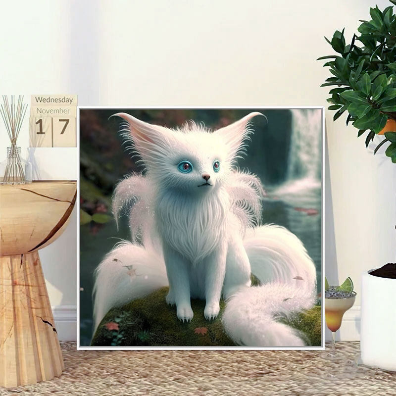 非之语 数字油画diy动漫卡通九尾狐手绘填充涂色动物装饰油彩画