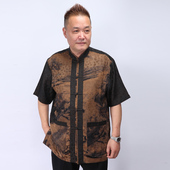 上衣 男士 真丝半袖 短袖 高三强唐装 新款 夏季 中国服汉服唐装 15009