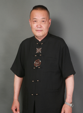 高三强唐装新款夏季男式轻薄透气立领中式短袖衬衫16811A