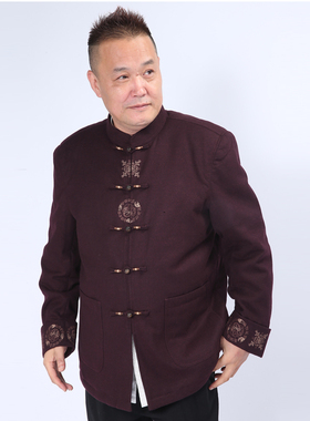 高三强唐装秋冬盘扣男士外套商务休闲中国风15635