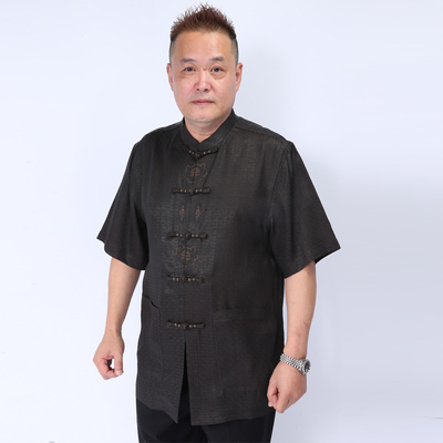 高三强唐装夏季唐装男香云纱短袖