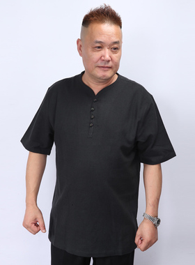 高三强唐装 新款棉麻短袖唐装上衣 新款中国风半袖唐装 15611