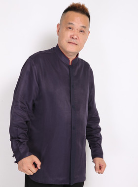 高三强唐装 2019新款春秋立领中国风汉服休闲唐装长袖衬衣 19901