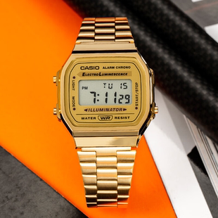 卡西欧手表 CASIO A168WG-9W复古潮流方块七年电力钢带防水小金表