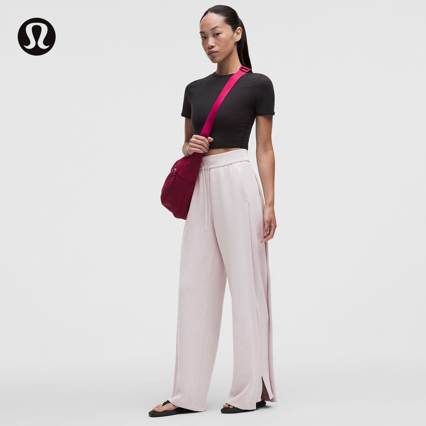 Softstreme 女士罗纹拼接阔腿裤*亚洲版型丨lululemon丨LW5HUXA
