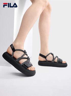 FILA 斐乐CHURRO女鞋摩登凉鞋夏季外穿时尚休闲沙滩厚底凉鞋
