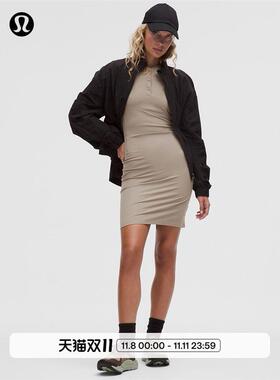 All Aligned 女士罗纹长袖亨利领连衣裙丨lululemon丨LW1FMCS