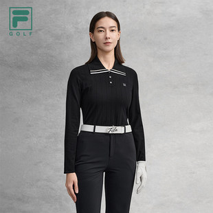 FILA Fila女子编织衫2026春季新款高尔夫运动大翻领套头毛衣