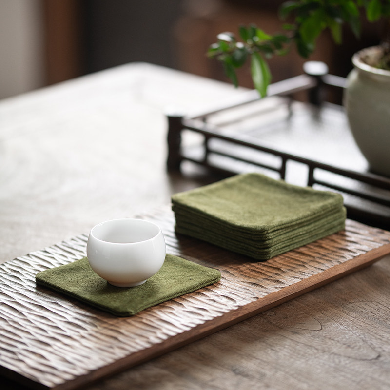 扎染方形茶杯垫禅意中式茶道布艺隔热垫复古茶托布垫茶壶垫