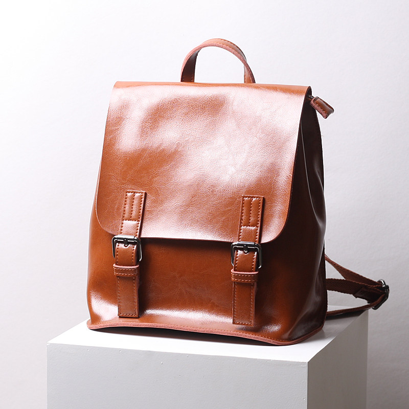 双肩包女背包2024新款韩版真皮牛皮双层时尚百搭女士旅行小包包女