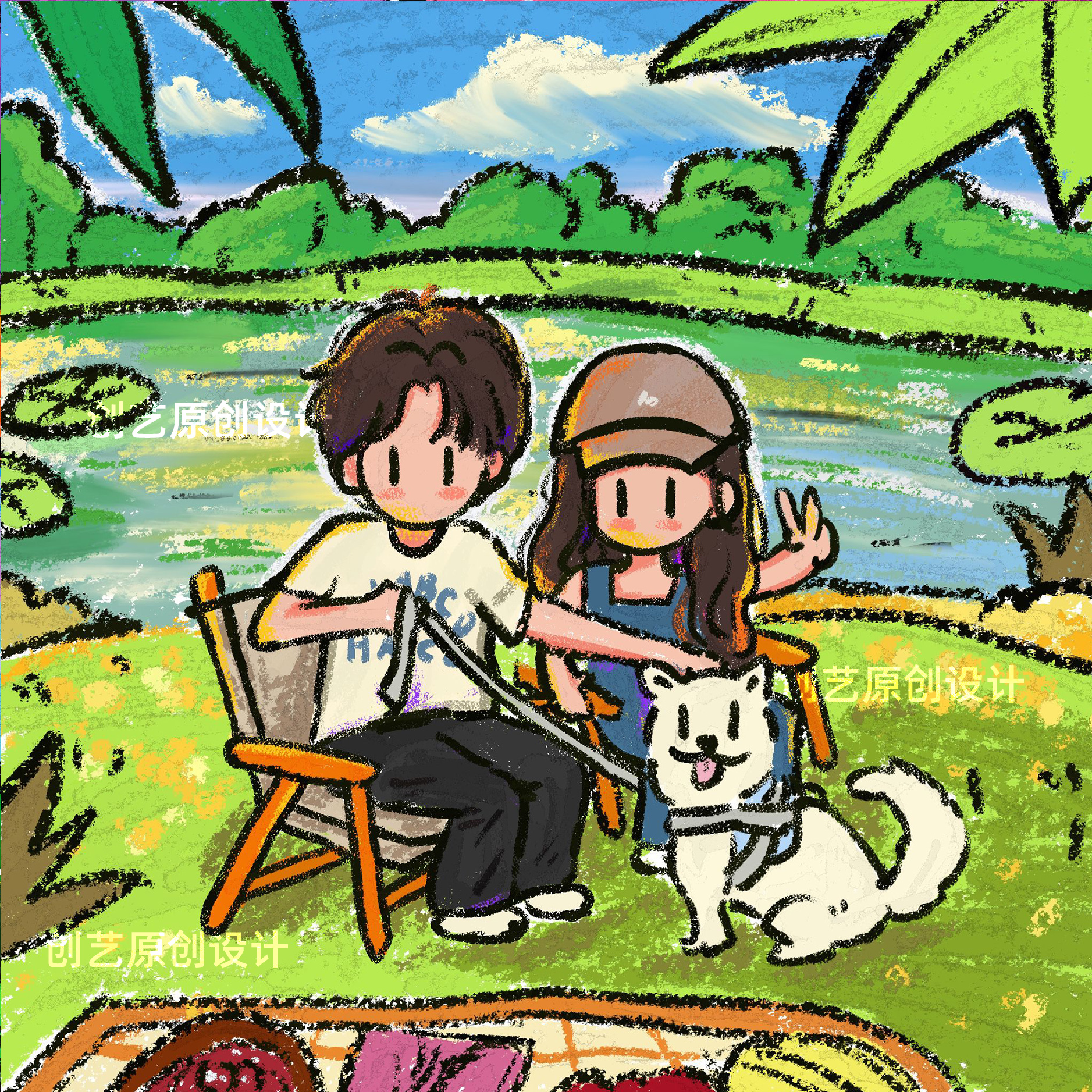 创艺newmasu代画油画棒手绘头像