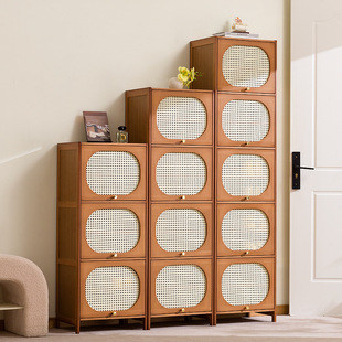 家用入户门口鞋柜大容量简约窄款多层立式小鞋柜楼道鞋架独立透气