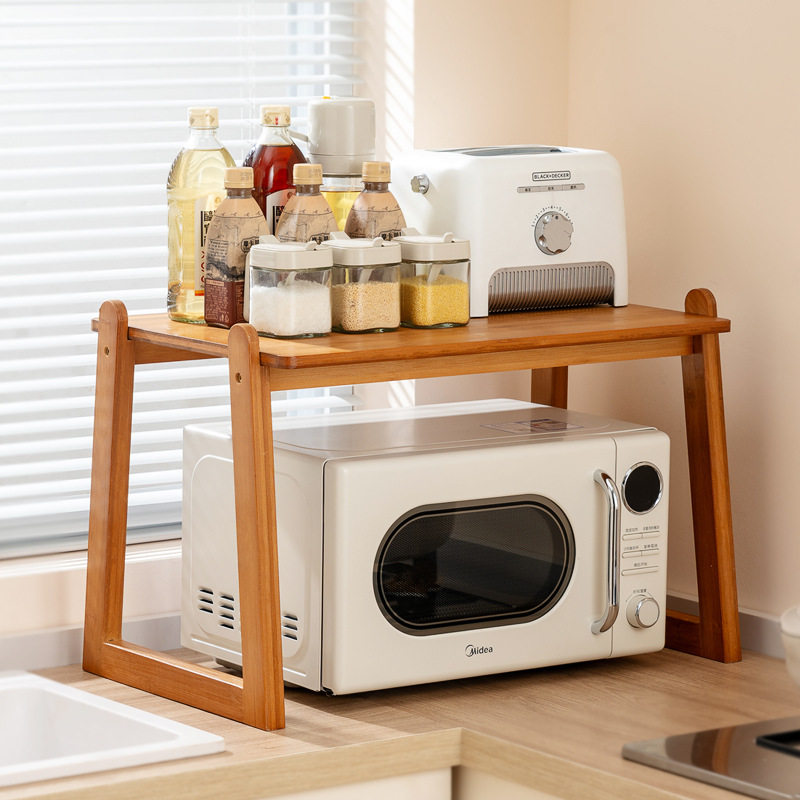 厨房微波炉置物架台面双层电饭煲烤箱收纳架微波炉架子简约好组装,厨房/烹饪用具,微波炉置物架,淘宝优惠券,粉丝福利购,淘宝优惠卷