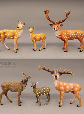 仿真动物模型梅花鹿小鹿模型
