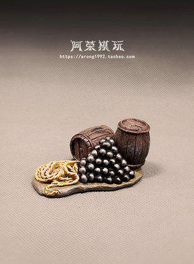 正版散货 海盗海军人偶沙盘场景配件 仿真小号火药桶 模型摆件