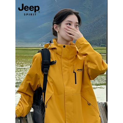 JEEP冲锋衣男女三合一2025年新款亲子装防风防水团队工服可定制