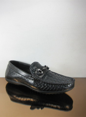 欧货专柜正品玛莎贝尔21春羊皮里马衔扣编织牛皮豆豆鞋0172-16B