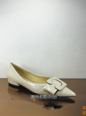 欧货欧洲站专柜正品玛莎贝尔21春平底蝴蝶结蛇皮单鞋20C85-3