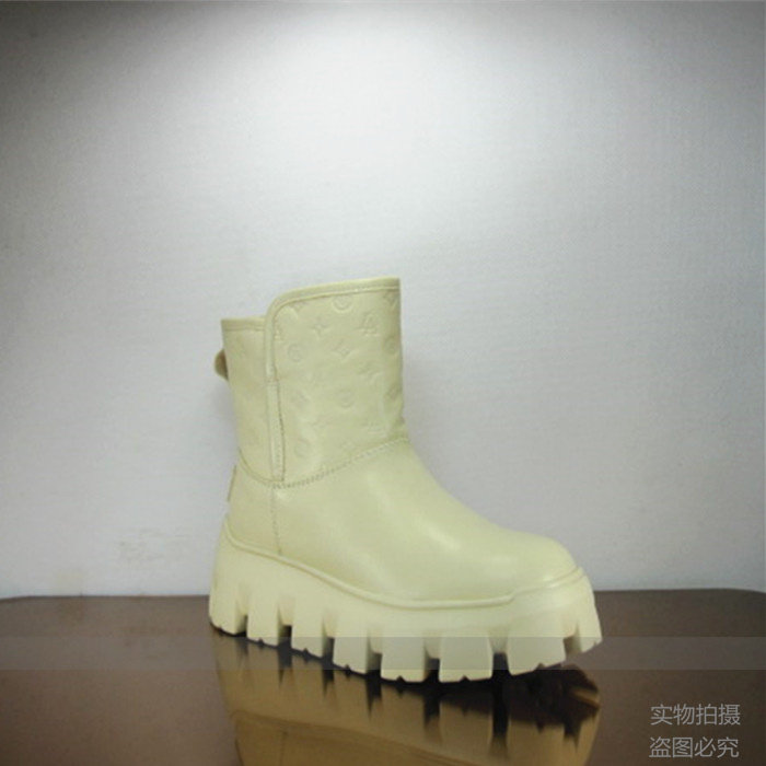 欧货专柜正品玛莎贝尔21秋星标压花牛皮全羊毛里雪地靴2350A-1