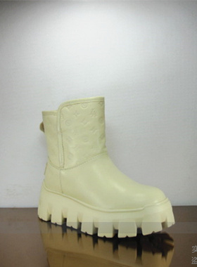 欧货专柜正品玛莎贝尔21秋星标压花牛皮全羊毛里雪地靴2350A-1