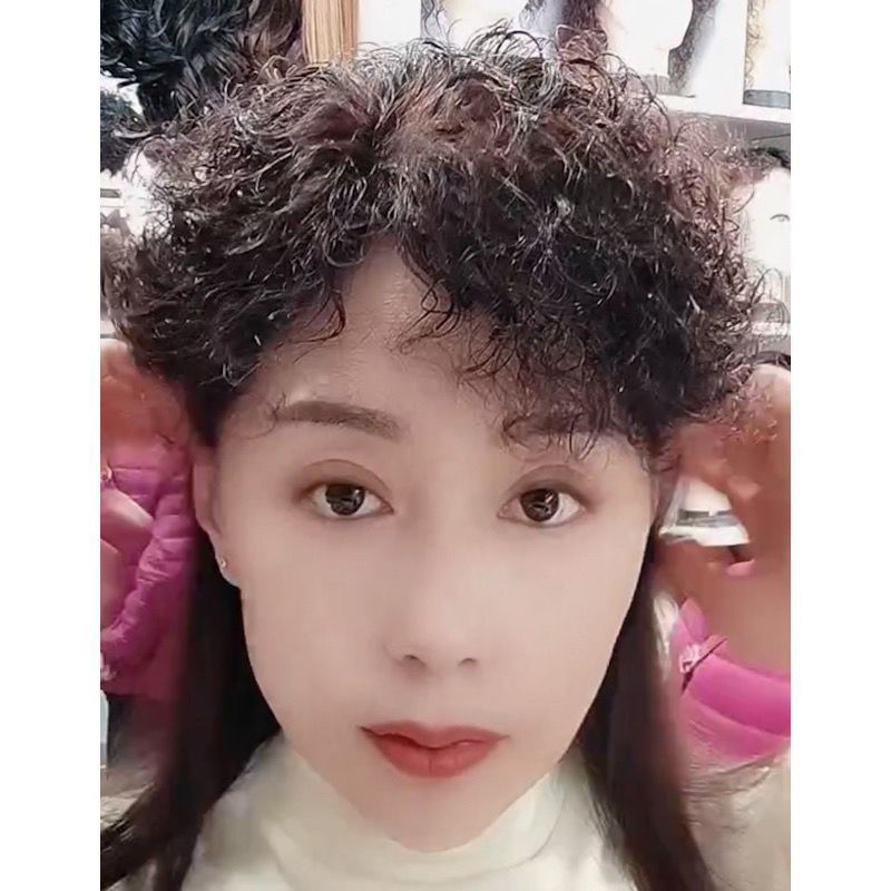中老年假发假发真头发小卷超轻薄假头发40到50岁50到60假头帘额头