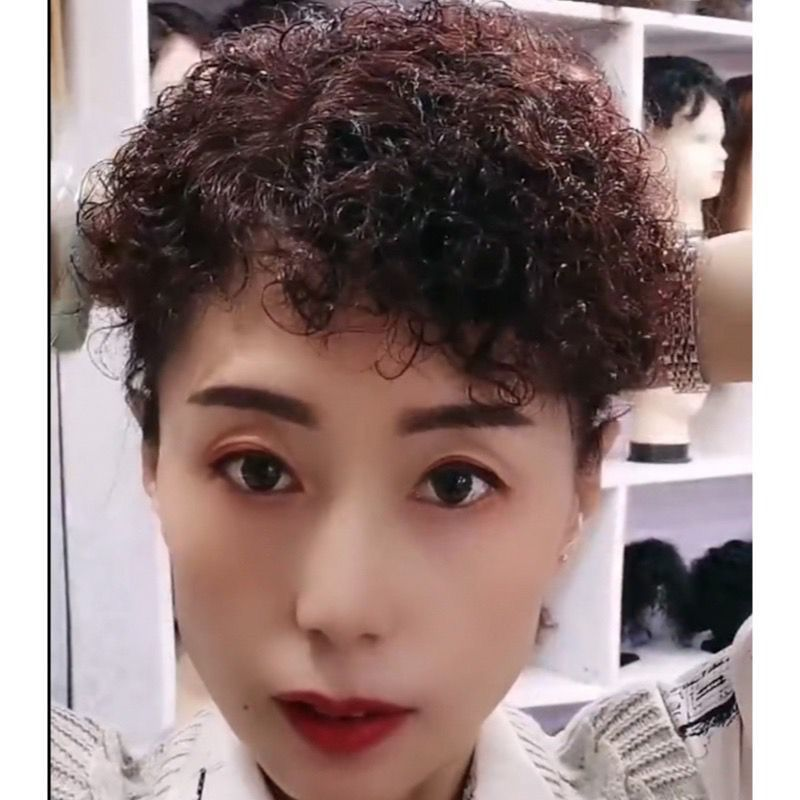 假发真头发一体超轻薄高档假发全真超薄头顶补发片假头帘额头卷发